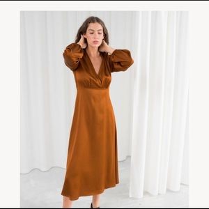 &Other Stories Jacquared Empire Midi Dress…